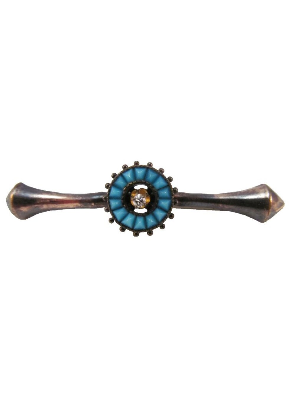 Antique Victorian Edwardian Gold Filled Brooch Pin Real Diamond Faux Turquoise